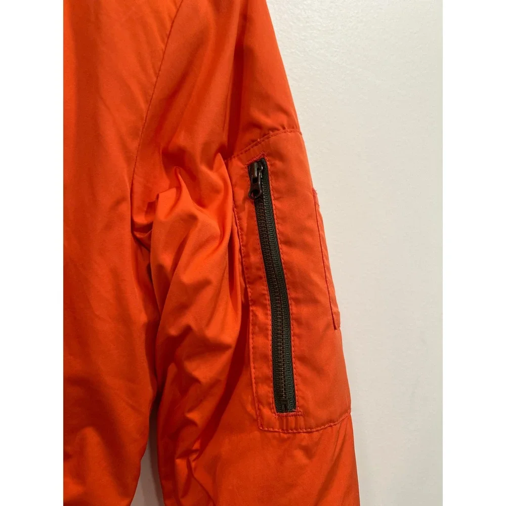 Gymboree Bomber Jacket Boys XL Orange Utility Pockets Waterproof Zip Up NWT Flaw